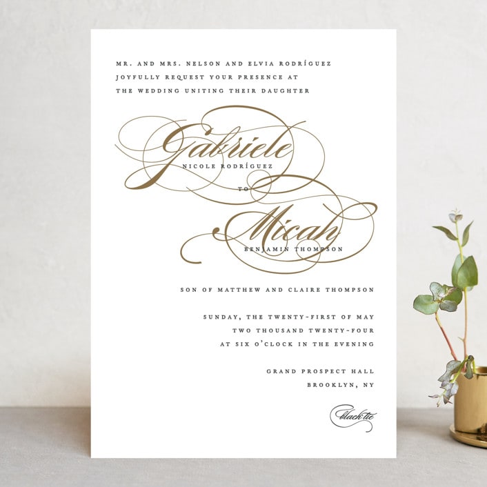 "Flourish" - Wedding Invitations in Antique by Jennifer Postorino - Front