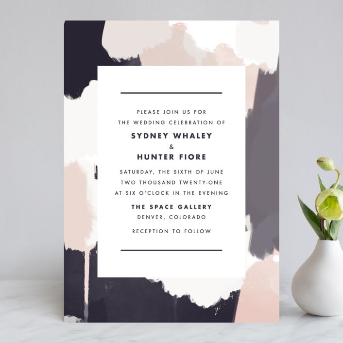"Artistic Union" - Wedding Invitations in Indigo by Brooke Chandler - Front