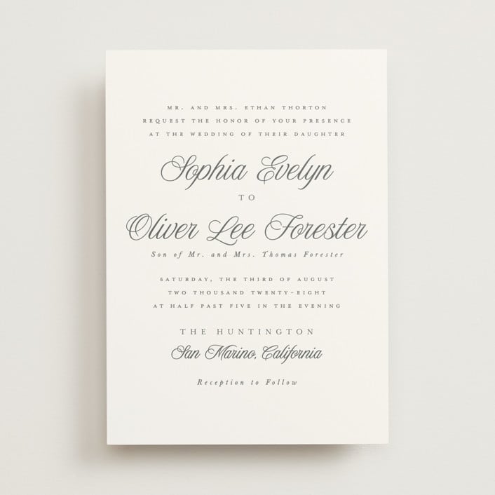"Beautiful Day" - Wedding Invitations in Graphite by Leah Bisch - Front