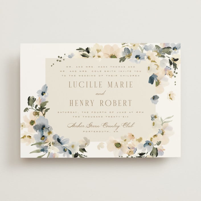 "Swept Away" - Wedding Invitations in Petal by Leah Bisch - Front