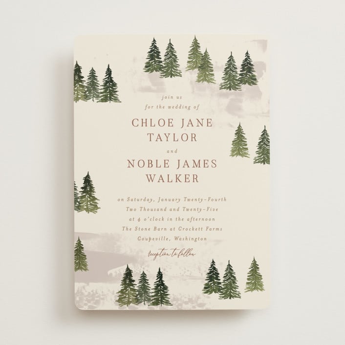 "Into the Forest" - Wedding Invitations in Cream by Alethea and Ruth - Front