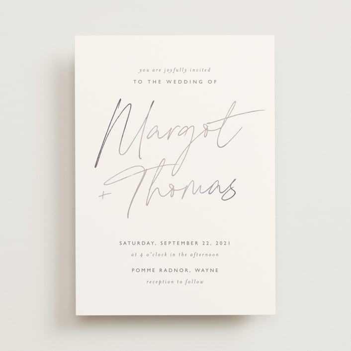 "Ethereal Names" - Wedding Invitations in Plum by Carolyn MacLaren - Front