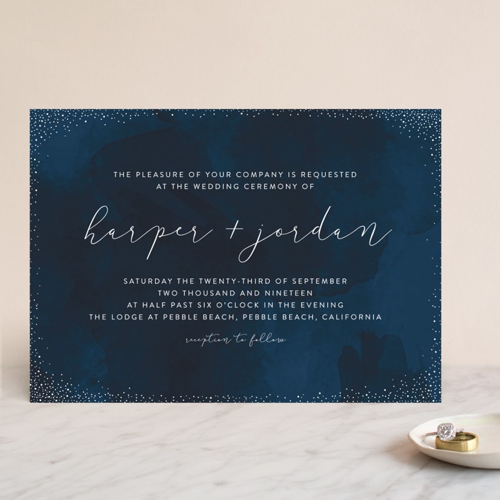 "tiny dots" - Wedding Invitations in Sapphire by Erin Deegan - Front