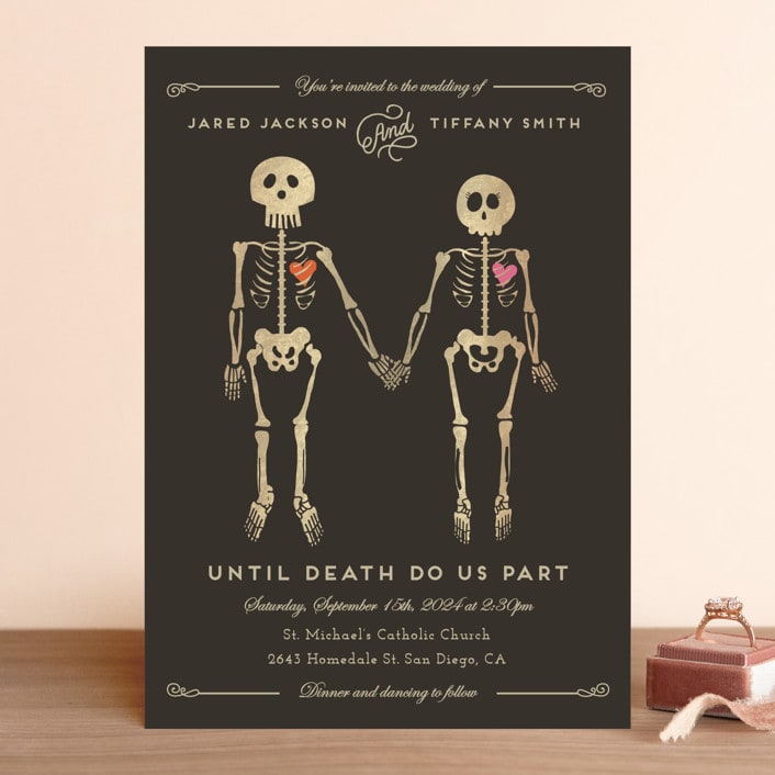 "Until Death" - Wedding Invitations in Golden by Katie Zimpel - Front