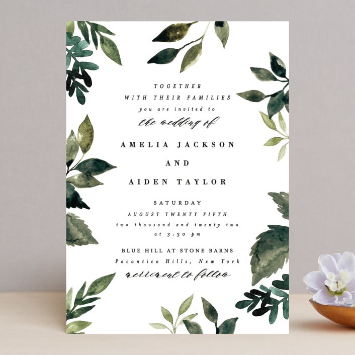 "Clearing" - Wedding Invitations in Leaf by Alethea and Ruth - Front