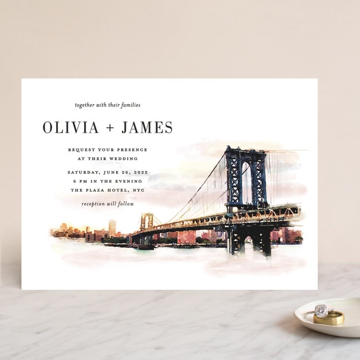 "Bold city" - Wedding Invitations in Ivory by Cass Imagines - Front