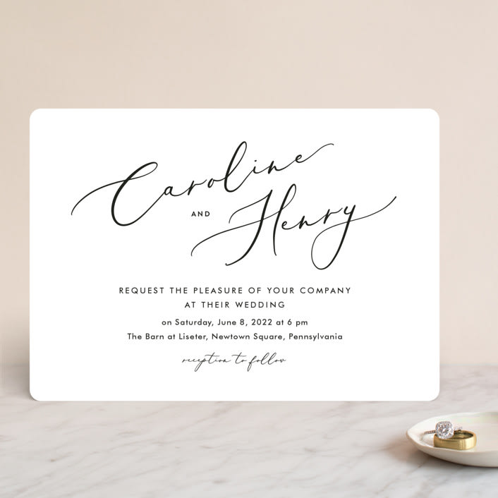 "Scripted Romance" - Wedding Invitations in Classic by Katherine Moynagh - Front