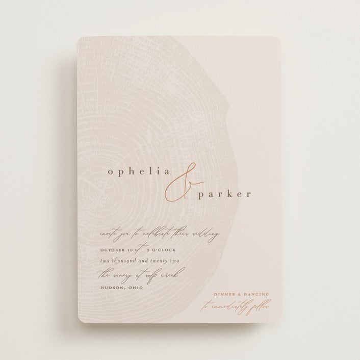 "a hundred years" - Wedding Invitations in Burnt Umber by Robin Ott - Front