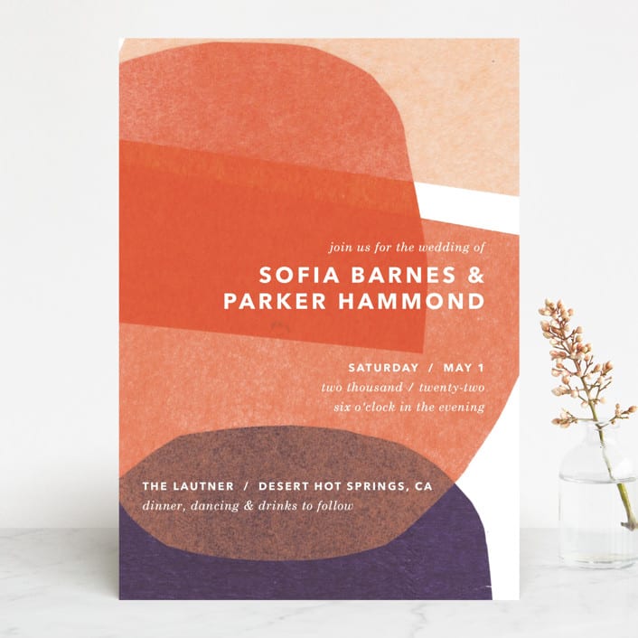 "tissue texture" - Wedding Invitations in Papaya by Carrie Moradi - Front