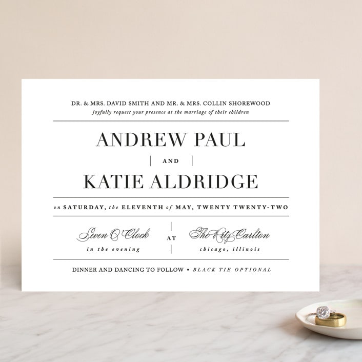 "Typography" - Wedding Invitations in Pearl by lena barakat - Front