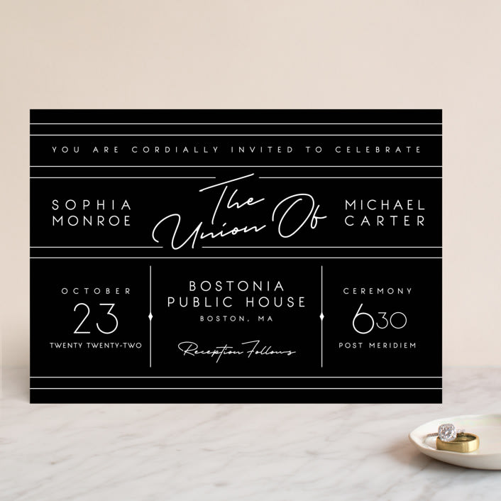 "Vesperum" - Wedding Invitations in Slate by GeekInk Design - Front