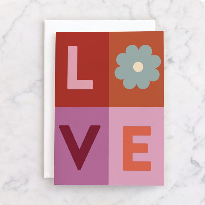 "Flower Power" - Single Greeting Cards in Candy by Morgan Kendall - Front