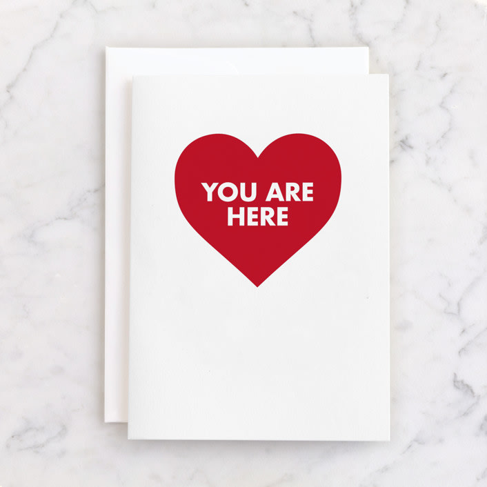 "You are Here" - Single Greeting Cards in Powder by mo kelley - Front
