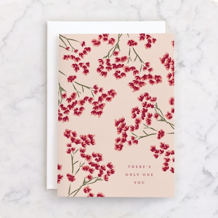 "Love Bloom" - Single Greeting Cards in Petal by Nazia Hyder - Front