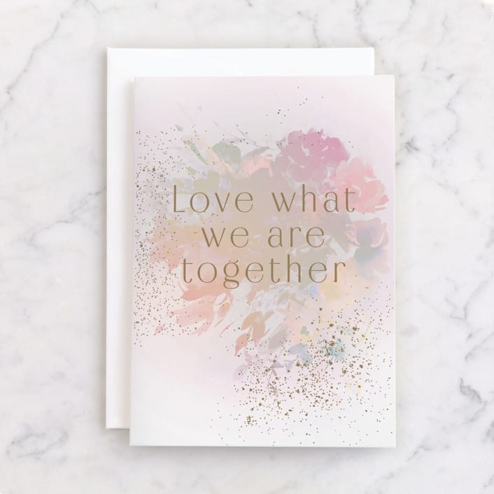 "floral" - Single Greeting Cards in Rose by Lori Wemple - Front