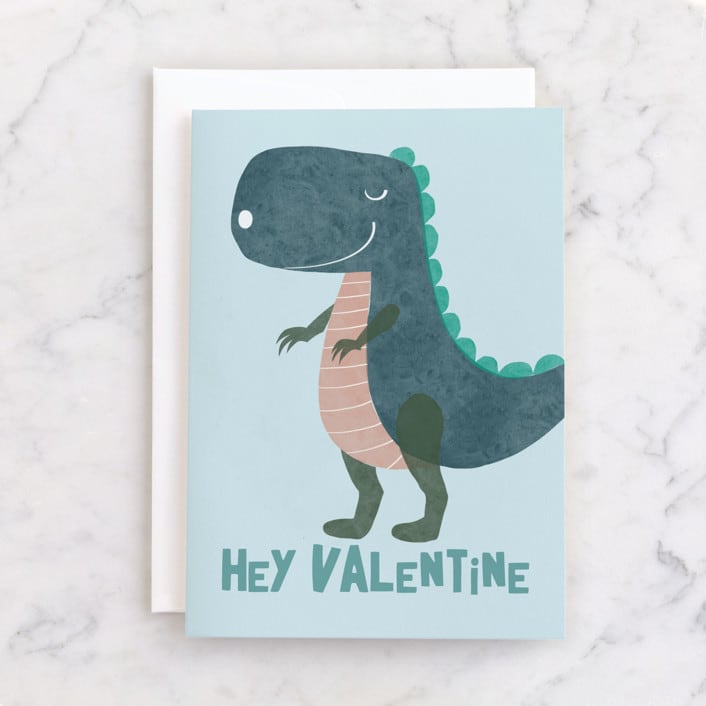 "You Are Dino-Mite" - Single Greeting Cards in Marine by Emanuela Carratoni - Front