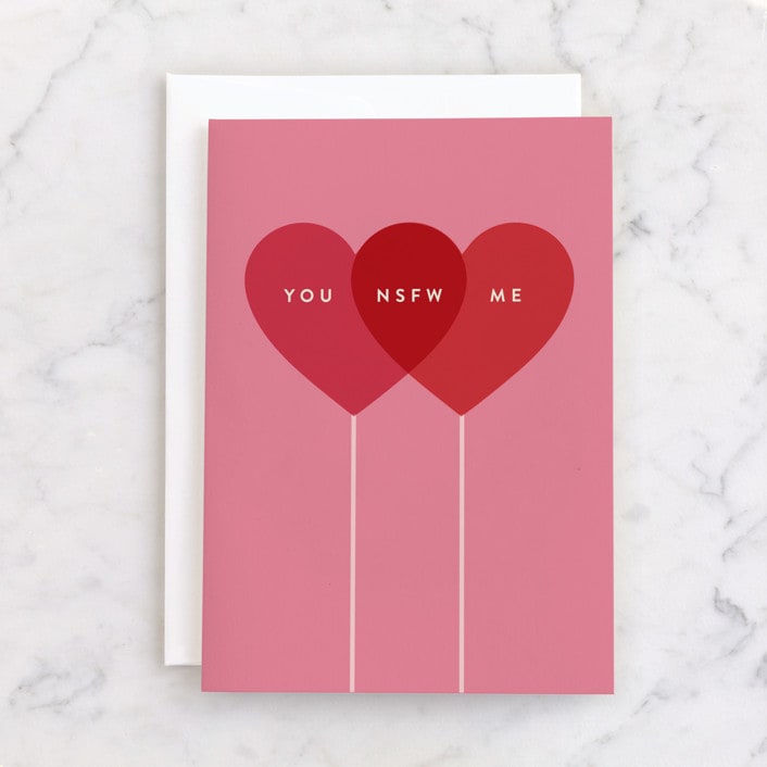 "NSFW Lollipops" - Single Greeting Cards in Hearts by Maria Alou - Front