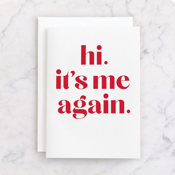 "Me Again" - Single Greeting Cards in Holly by Robert and Stella - Front
