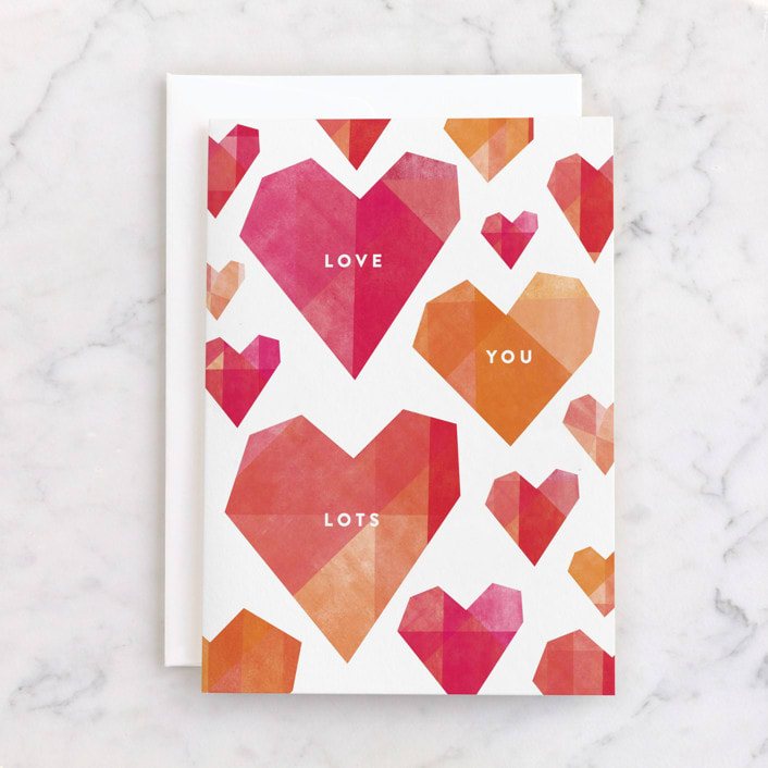 "Lots of Love" - Single Greeting Cards in Pearl by Robert and Stella - Front
