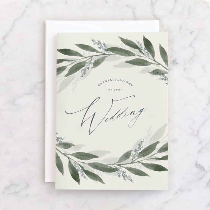 "Garden branches" - Single Greeting Cards in Sage by Stacey Meacham - Front