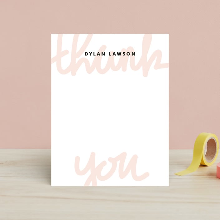 "Hand Lettered" - Children’s Stationery in Petal by Kimberly FitzSimons - Front