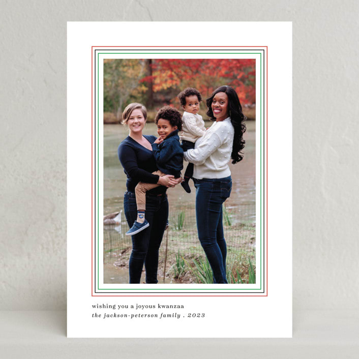 "Triple Frame" - Kwanzaa Cards in Frost by Liz Conley - Front