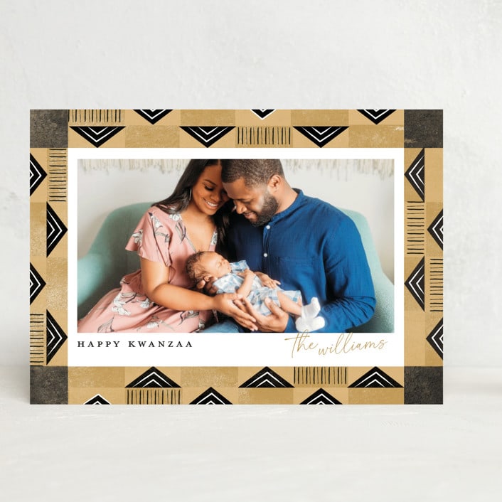 "Kwanzaa Border" - Kwanzaa Cards in Wheat by Robert and Stella - Front