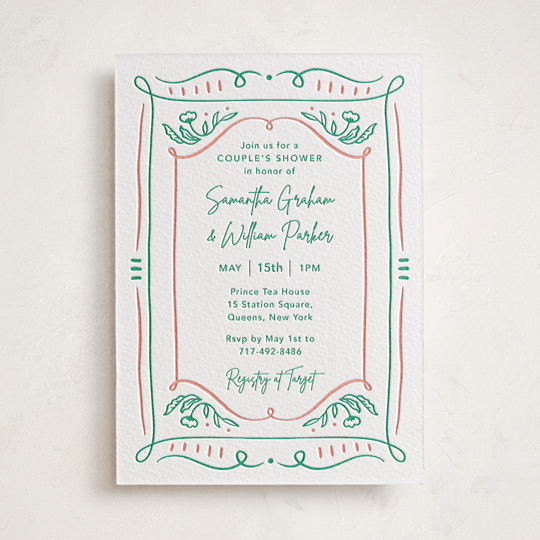 "Sketch" - Letterpress Baby Shower Invitations in Sketch by Elly - Front