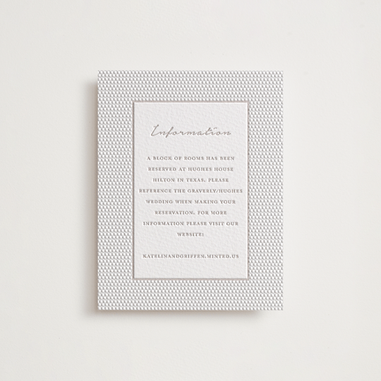 "Botanical Garden" - Letterpress Direction Cards in Dove Grey | Blind Deboss by Kaydi Bishop - Front
