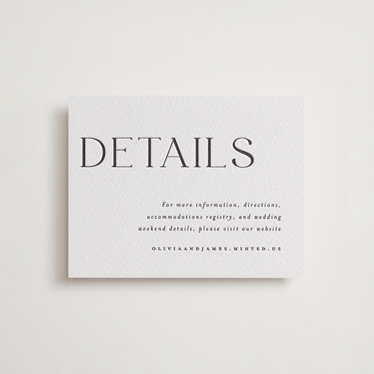 "Bold Names" - Letterpress Direction Cards in Soft Black by Vera Lim - Front