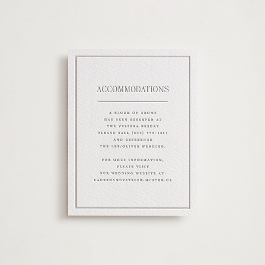 "Wax Seal Monogram" - Letterpress Direction Cards in Ash by Carolyn MacLaren - Front