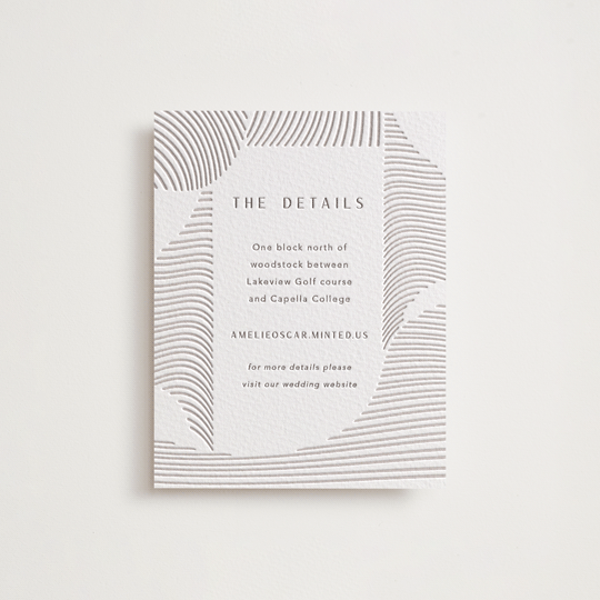 "waves" - Letterpress Direction Cards in Dove Grey by Elly - Front
