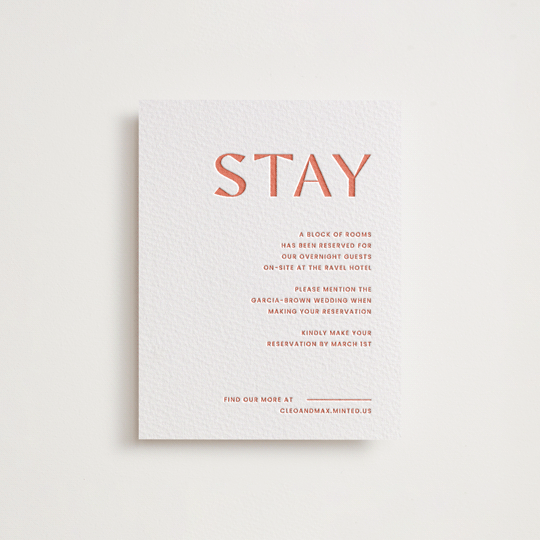 "Boldly" - Letterpress Direction Cards in Neon Orange by Blustery August - Front