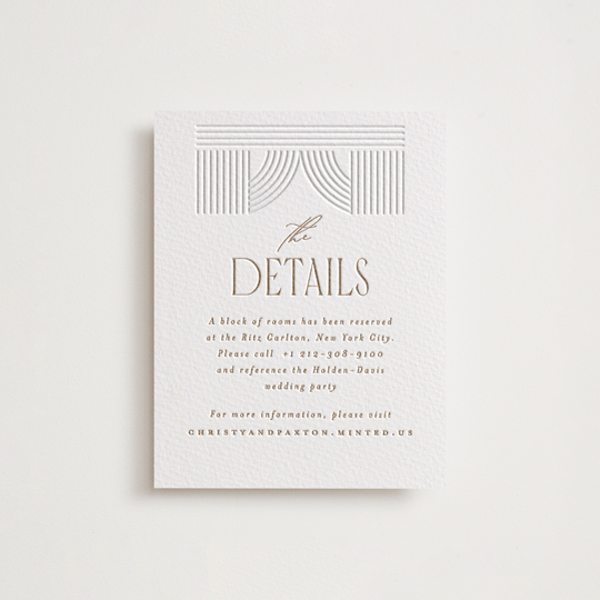 "Framed Elegance" - Letterpress Direction Cards in Framed Elegance by Creo Study - Front