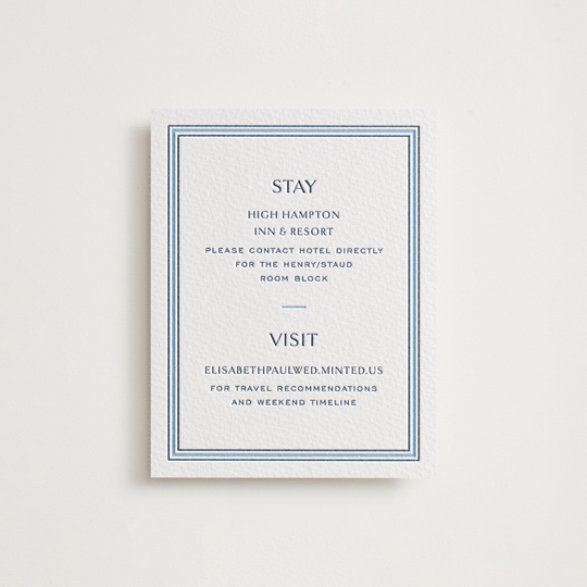 "Beaufort" - Letterpress Direction Cards in Sky Blue by Megan Davis - Front