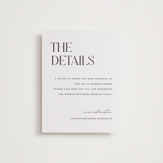 "Tallest" - Letterpress Direction Cards in Soft Black by Pixel and Hank - Front