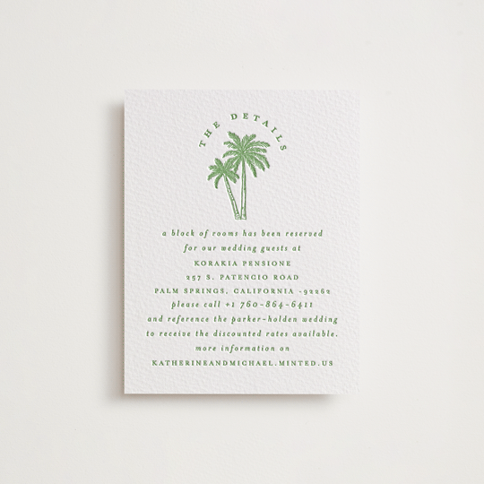 "Iconic" - Letterpress Direction Cards in Pear by Creo Study - Front