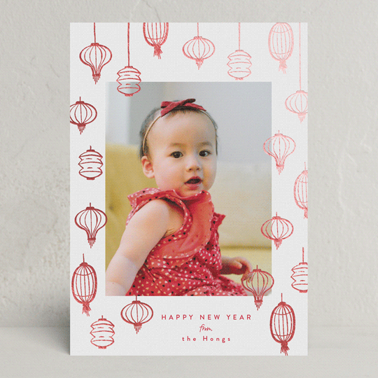 "Sketched Lanterns" - Lunar New Year Cards in Peace by Tamara Hilje - Front