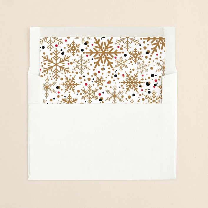 "Sophisticated Snow" - Slip-In Envelope Liners in Gold by Melissa Egan of Pistols - Liner in envelope