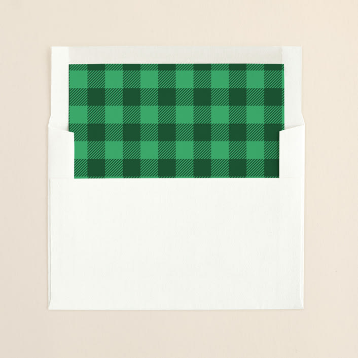 "Yappy Holidays" - Slip-In Envelope Liners in Emerald by Jessica Booth - Liner in envelope