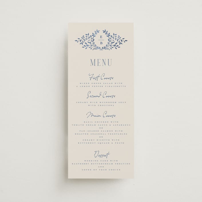 "Pavilion" - Menus in Navy by Petra Kern - Front