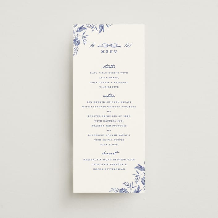 "Daisy Toile" - Menus in Willow by Susan Zinader - Front