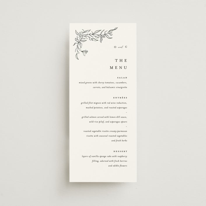 "Floral Cascade" - Menus in Alpine by Pixel and Hank - Front