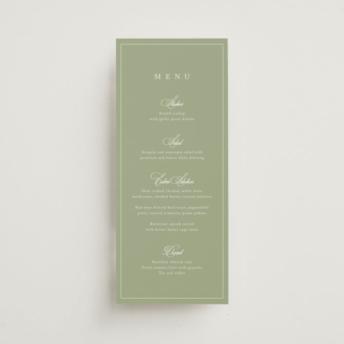 "Greenwood" - Menus in Garden by Kelly Schmidt - Front
