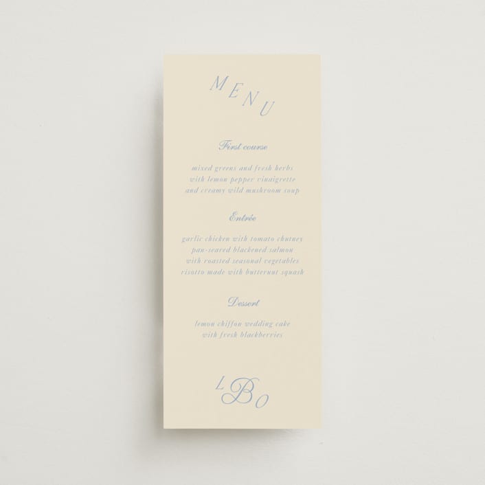 "Luxe" - Menus in Ocean by Baumbirdy - Front