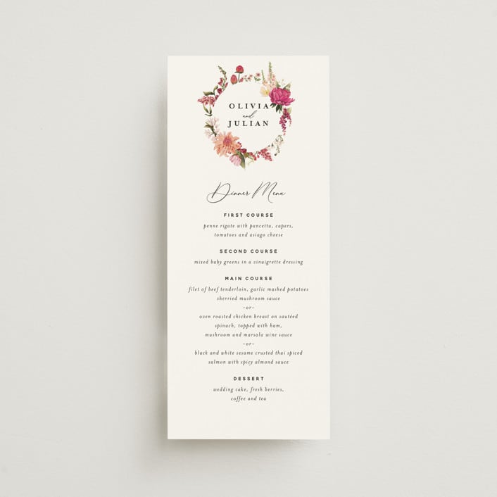 "Lush" - Menus in Magenta by Susan Moyal - Front
