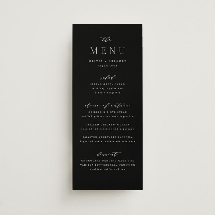 "Classy Type" - Menus in Lily by Hooray Creative - Front