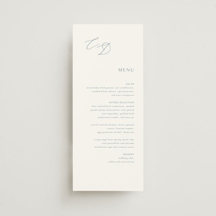 "graceful" - Menus in Dusty Blue by Jennifer Postorino - Front