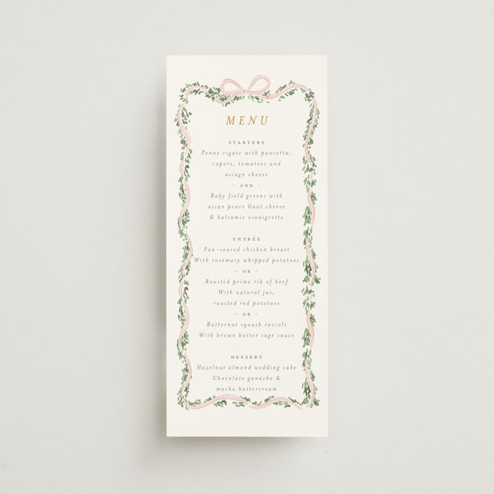 "Ribbonly Frame" - Menus in Blush by Itsy Belle Studio - Front
