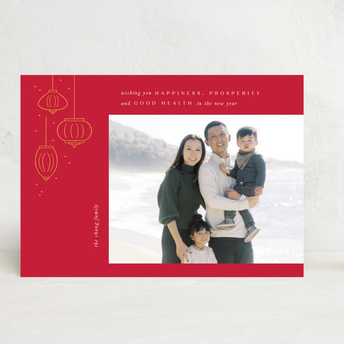 "Festive lanterns" - Lunar New Year Cards in Scarlet by Creo Study - Front